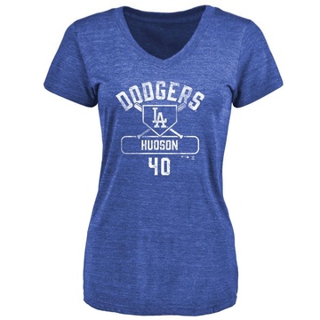 Women's Los Angeles Dodgers Daniel Hudson ＃40 Base Runner T-Shirt - Royal