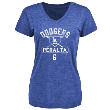 Women's Los Angeles Dodgers David Peralta ＃6 Base Runner T-Shirt - Royal