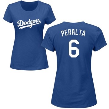 Women's Los Angeles Dodgers David Peralta ＃6 Roster Name & Number T-Shirt - Royal