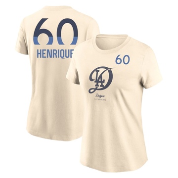 Women's Los Angeles Dodgers Edgardo Henriquez ＃60 2024 City Connect Name & Number T-Shirt - Cream