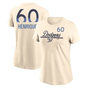 Women's Los Angeles Dodgers Edgardo Henriquez ＃60 2024 City Connect Speed Name & Number T-Shirt - Cream