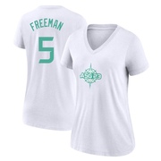 Women's Los Angeles Dodgers Freddie Freeman ＃5 Game 2023 All-Star Name & Number T-Shirt - White