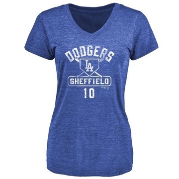 Women's Los Angeles Dodgers Gary Sheffield ＃10 Base Runner T-Shirt - Royal