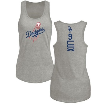 Women's Los Angeles Dodgers Gavin Lux ＃9 Backer Tank Top Ash