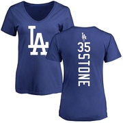 Women's Los Angeles Dodgers Gavin Stone ＃35 Backer Slim Fit T-Shirt - Royal