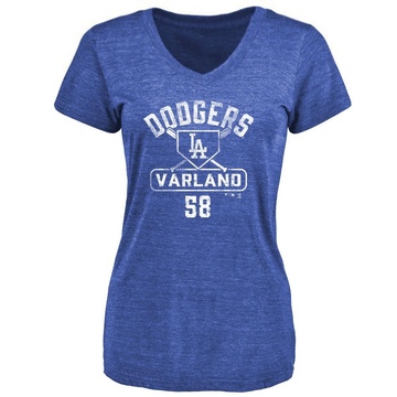 Women's Los Angeles Dodgers Gus Varland ＃58 Base Runner T-Shirt - Royal