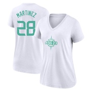 Women's Los Angeles Dodgers J.D. Martinez ＃28 Game 2023 All-Star Name & Number T-Shirt - White