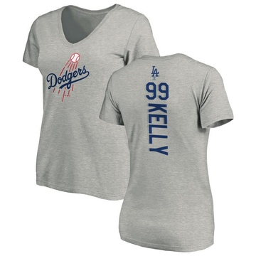 Women's Los Angeles Dodgers Joe Kelly ＃99 Backer Slim Fit T-Shirt Ash