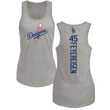 Women's Los Angeles Dodgers J.P. Feyereisen ＃45 Backer Tank Top Ash