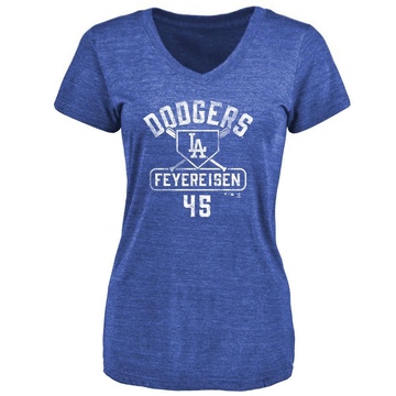 Women's Los Angeles Dodgers J.P. Feyereisen ＃45 Base Runner T-Shirt - Royal