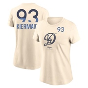 Women's Los Angeles Dodgers Kevin Kiermaier ＃93 2024 City Connect Name & Number T-Shirt - Cream