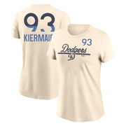 Women's Los Angeles Dodgers Kevin Kiermaier ＃93 2024 City Connect Speed Name & Number T-Shirt - Cream