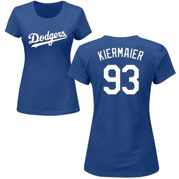 Women's Los Angeles Dodgers Kevin Kiermaier ＃93 Roster Name & Number T-Shirt - Royal