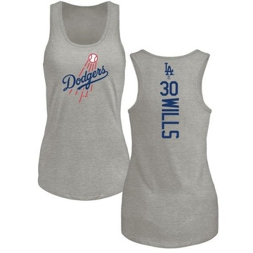 Women's Los Angeles Dodgers Maury Wills ＃30 Backer Tank Top Ash