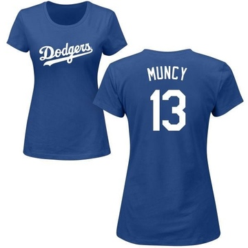 Women's Los Angeles Dodgers Max Muncy ＃13 Roster Name & Number T-Shirt - Royal