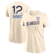 Women's Los Angeles Dodgers Nick Ahmed ＃12 2024 City Connect Fuse Name & Number T-Shirt - Cream