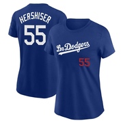 Women's Los Angeles Dodgers Orel Hershiser ＃55 2022 City Connect Name & Number T-Shirt - Royal