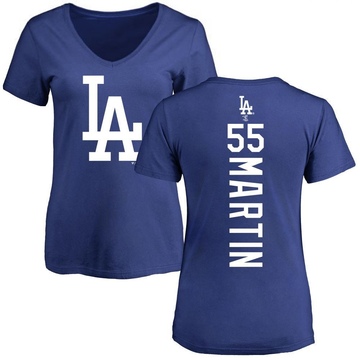 Women's Los Angeles Dodgers Russell Martin ＃55 Backer Slim Fit T-Shirt - Royal