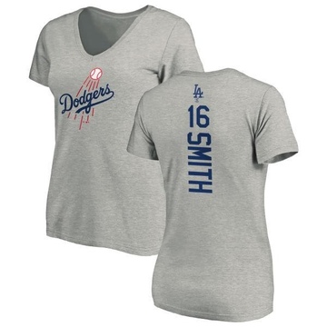 Women's Los Angeles Dodgers Will Smith ＃16 Backer Slim Fit T-Shirt Ash