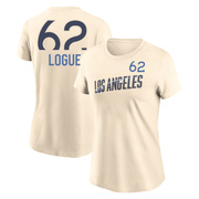 Women's Los Angeles Dodgers Zach Logue ＃62 2024 City Connect Fuse Name & Number T-Shirt - Cream