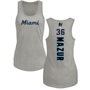 Women's Miami Marlins Adam Mazur ＃36 Backer Tank Top Ash