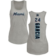 Women's Miami Marlins Avisail Garcia ＃24 Backer Tank Top Ash