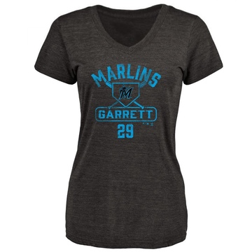 Women's Miami Marlins Braxton Garrett ＃29 Base Runner T-Shirt - Black