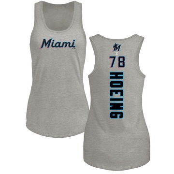 Women's Miami Marlins Bryan Hoeing ＃78 Backer Tank Top Ash