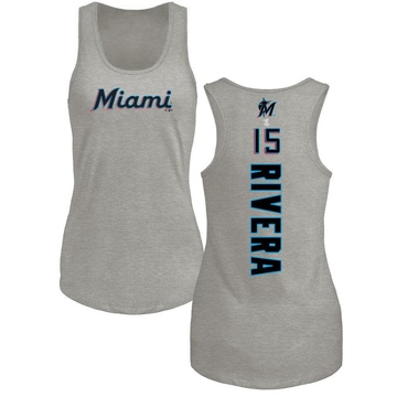 Women's Miami Marlins Emmanuel Rivera ＃15 Backer Tank Top Ash