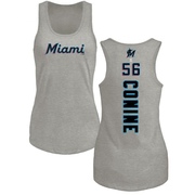 Women's Miami Marlins Griffin Conine ＃56 Backer Tank Top Ash