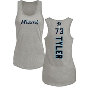 Women's Miami Marlins Kyle Tyler ＃73 Backer Tank Top Ash