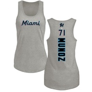 Women's Miami Marlins Roddery Munoz ＃71 Backer Tank Top Ash