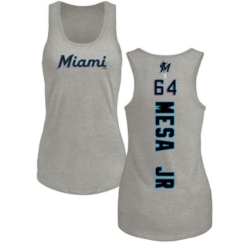 Women's Miami Marlins Victor Mesa Jr. ＃64 Backer Tank Top Ash