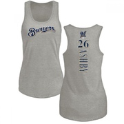 Women's Milwaukee Brewers Aaron Ashby ＃26 Backer Tank Top Ash