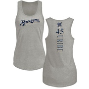 Women's Milwaukee Brewers Abner Uribe ＃45 Backer Tank Top Ash