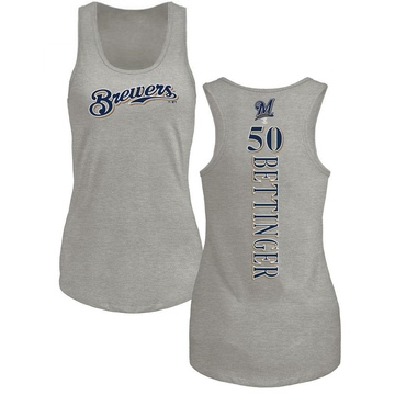 Women's Milwaukee Brewers Alec Bettinger ＃50 Backer Tank Top Ash