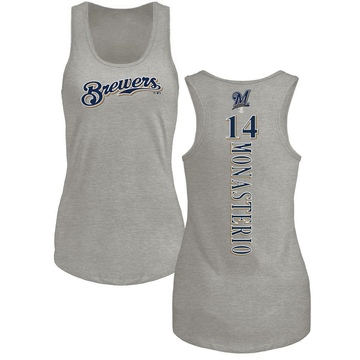 Women's Milwaukee Brewers Andruw Monasterio ＃14 Backer Tank Top Ash