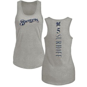 Women's Milwaukee Brewers Bj Surhoff ＃5 Backer Tank Top Ash