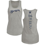 Women's Milwaukee Brewers Blake Perkins ＃16 Backer Tank Top Ash