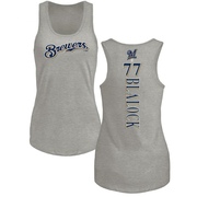 Women's Milwaukee Brewers Bradley Blalock ＃77 Backer Tank Top Ash