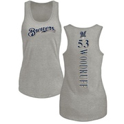 Women's Milwaukee Brewers Brandon Woodruff ＃53 Backer Tank Top Ash