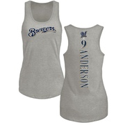 Women's Milwaukee Brewers Brian Anderson ＃9 Backer Tank Top Ash