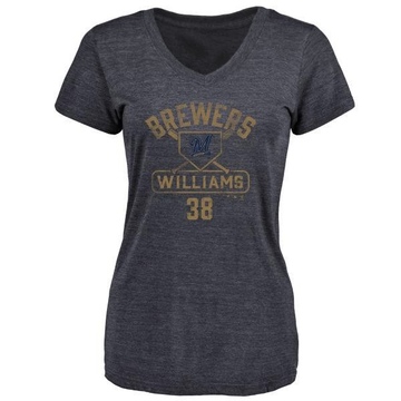 Women's Milwaukee Brewers Devin Williams ＃38 Base Runner T-Shirt - Navy