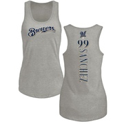 Women's Milwaukee Brewers Gary Sanchez ＃99 Backer Tank Top Ash