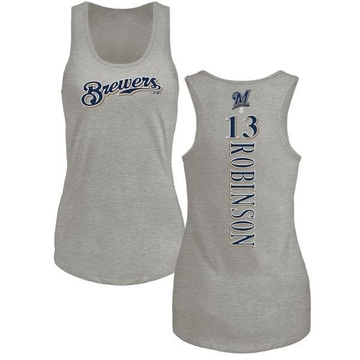 Women's Milwaukee Brewers Glenn Robinson ＃13 Backer Tank Top Ash