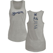 Women's Milwaukee Brewers Janson Junk ＃56 Backer Tank Top Ash