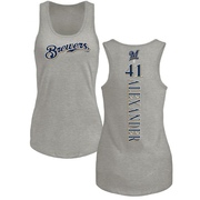 Women's Milwaukee Brewers Jason Alexander ＃41 Backer Tank Top Ash