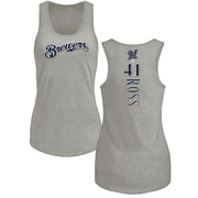 Women's Milwaukee Brewers Joe Ross ＃41 Backer Tank Top Ash