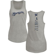 Women's Milwaukee Brewers Joey Ortiz ＃3 Backer Tank Top Ash