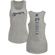 Women's Milwaukee Brewers Luke Barker ＃49 Backer Tank Top Ash